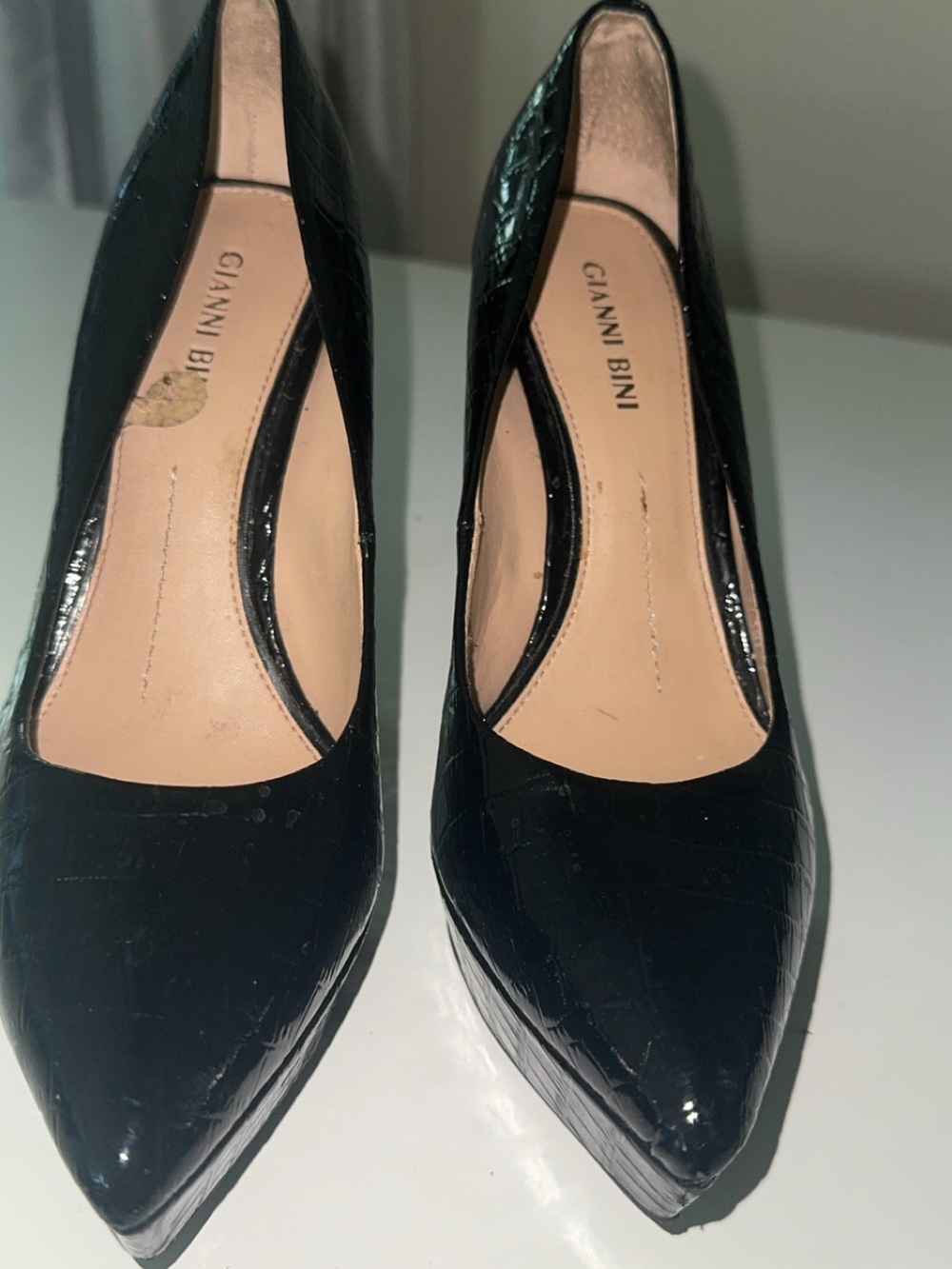 Gianni Bini Black Patent Pointed-Toe Pumps